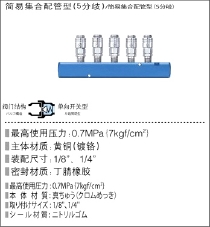小型直列多管路接头